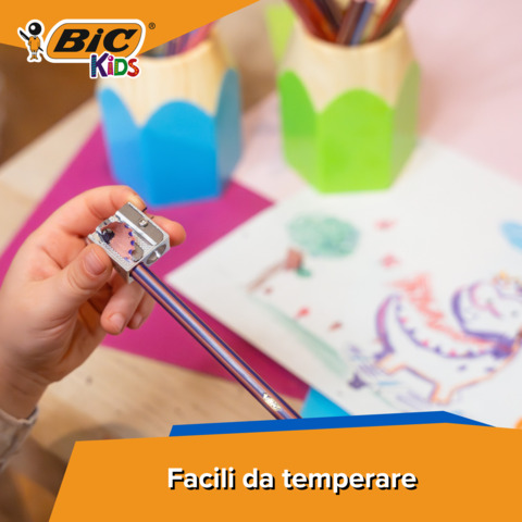 Matite colorate BIC Kids Evolution Stripes 3,05 mm con fusto esagonale in conf. 12 pezzi assortiti - 9505222